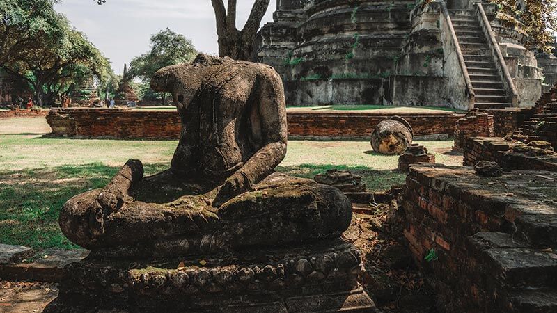 ruinas templo wat maha that ayutthaya